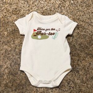 Cream Golf-Themed Baby Bodysuit